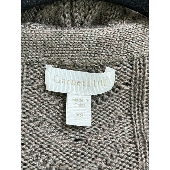 Garnet Hill Taupe Wool Linen Oversized Cardigan Sweater XS - Picture 4 of 10